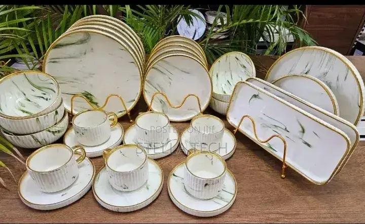 Utiful 32pcs Dinner Set Dark Green Design in Stock
