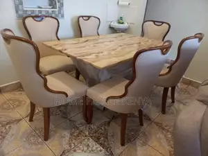 Home Dining: Luxury Marble Top Dining Room Set With 6 Chairs