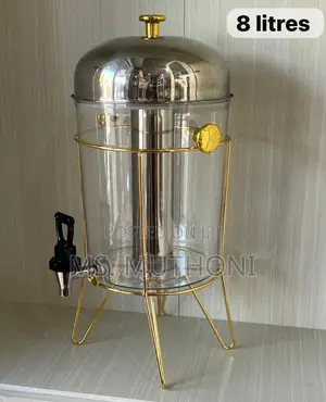 Some Shaped 8l Golden Metal Frame Juice Dispenser
