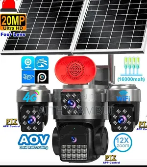 Four Lens Solar Camera With High Siren Alarm