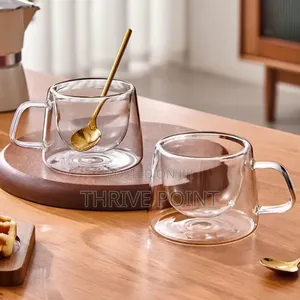 Coffee Branded 180ml Double Wall Crystal Clear Acrylic Cup