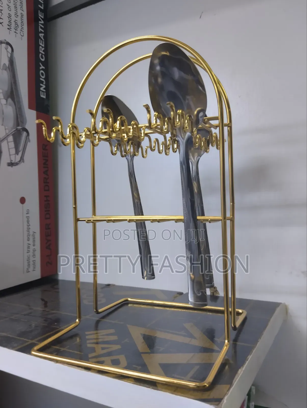 Golden Cutlery Holder