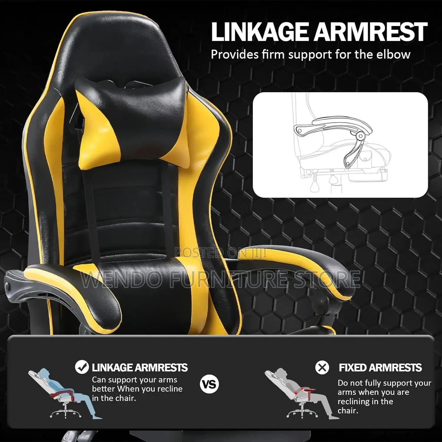 Office Chairs; Fabric Made Gaming Chair With High Backrest