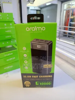 Oraimo 22.5w Fast Charging Power Bank 40000mah With 4 Outputs