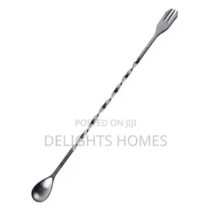 Stainless Steel Bar Spoon With Fork_b
