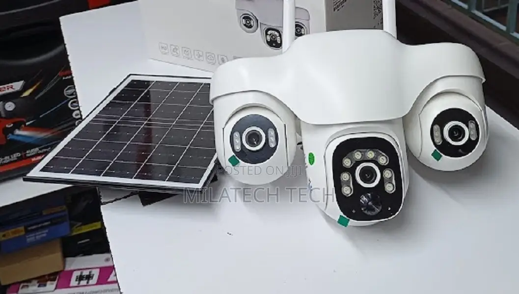 3 Lens Rotating 4g Camera Solar Powerd