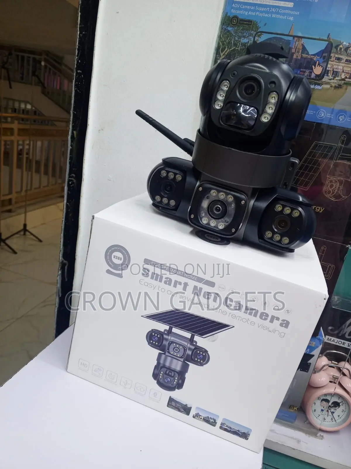 V380 PTZ Solar Camera Two-Way Audio Waterproof Security Cam