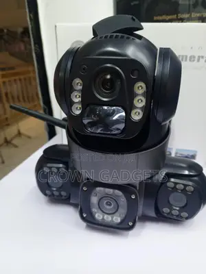 Solar Powered V380 CCTV Camera Triple Lens Security Cam
