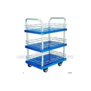 3-Tier Blue Plastic Platform Trolley