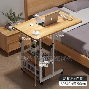 Adjustable C-Shaped Side Table With Wheels
