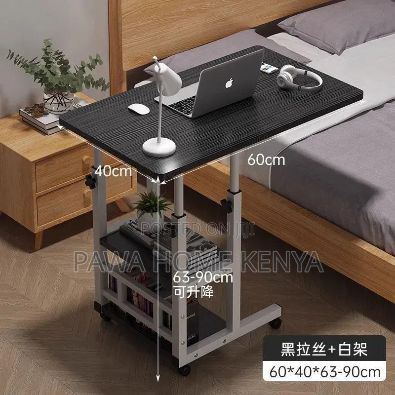 Adjustable C-Shaped Side Table With Wheels