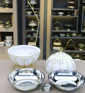 8l Luxury Egg-Shaped Buffet Chafing Dish With a Hanging Golden Rack
