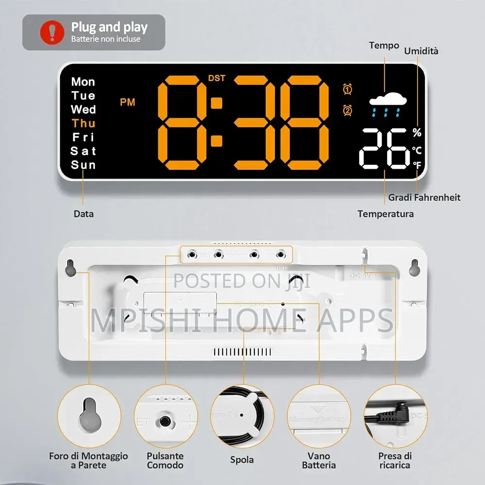 11 Inches Led Digital Wall Clock