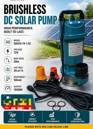 Brushless Dc Solar Submersible Waterpump 72v 20m