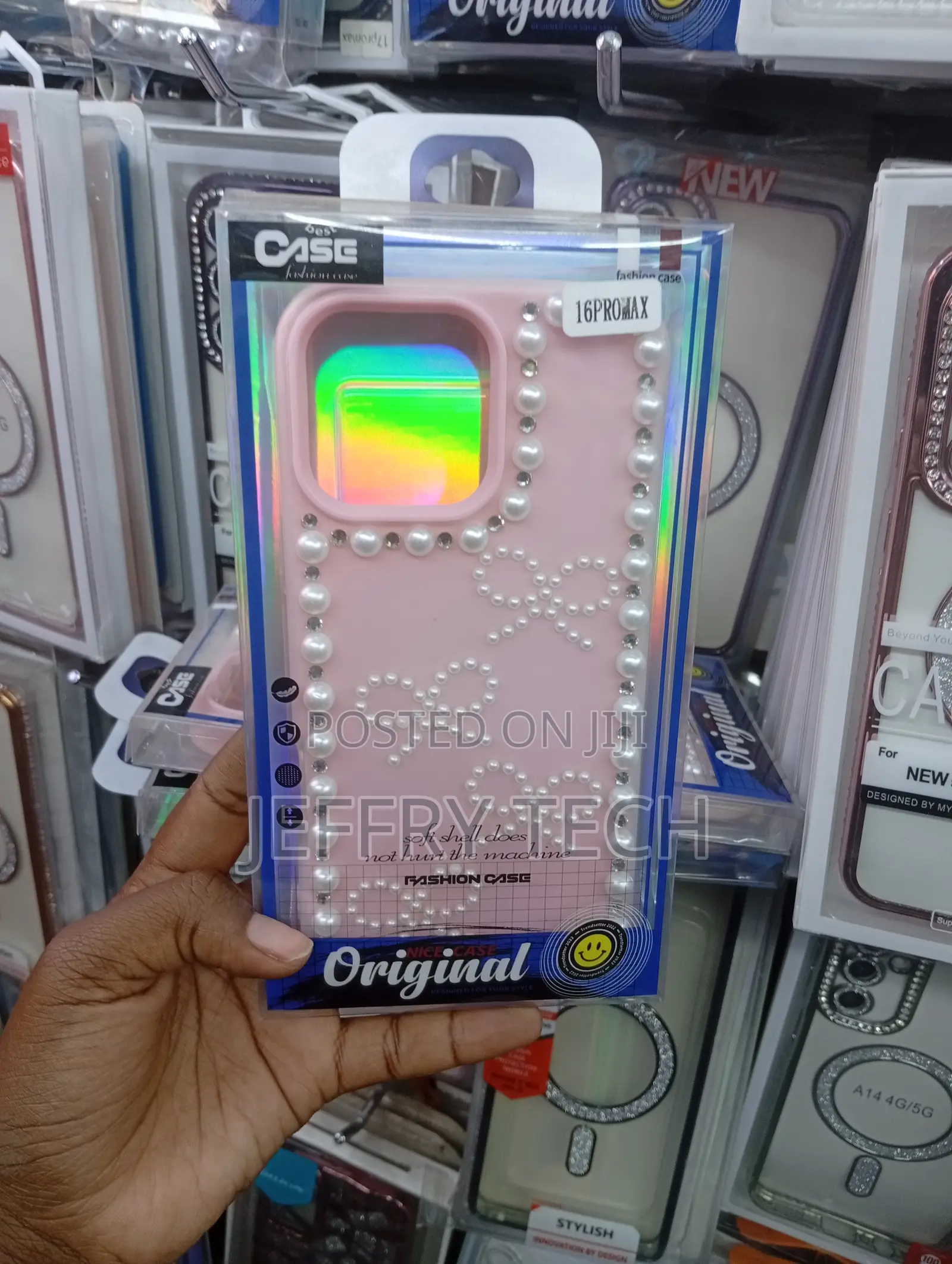 " for an iPhone 16 Pro Max Featuring a 3d Pearl-Style Bow Design.