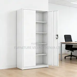 2-Door Full White Shelf Gym Storage File Cabinet