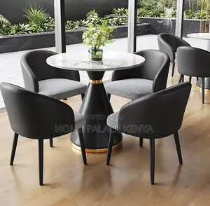 Round Table: White Marble Top Accent End Table