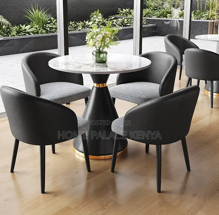Round Table: White Marble Top Accent End Table