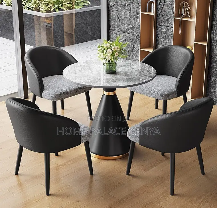 Round Table: White Marble Top Accent End Table