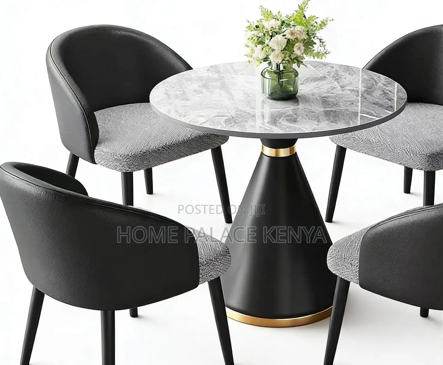 Round Table: White Marble Top Accent End Table
