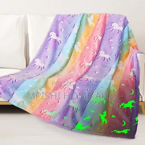 Glow in the Dark Unicorn Blanket Rainbow