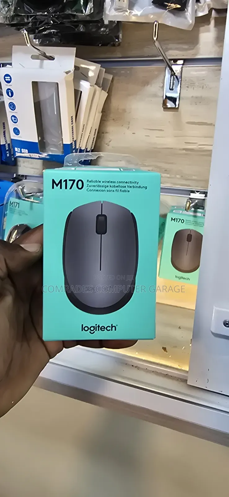 Logitech M170 Wireless Mouse in Grey.