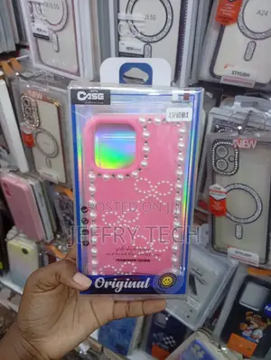 Pink "Fashion Case" for an iPhone 13 Pro Max Featuring Decorative 3d