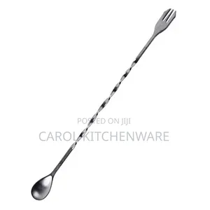 1 Pc Stainless Steel Bar Spoon With Fork