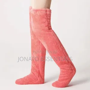 Pair of Fluffy Leg Warmers Over Knee Fuzzy Thigh High Long Stockings