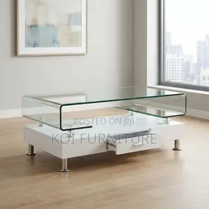 Coffee Table : Modern White Glossy Coffee Table