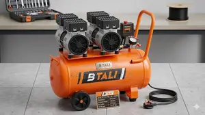 Btali 50l Silent Compressor/50l Oilless Air Compressor Double Piston
