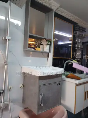 Vanity Cabinet Grey With Mirror