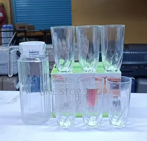 High Quality Water Set 6pcs Twisted Glasses+1litre Jug