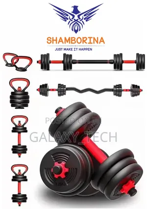 6 in 1 40kgs Adjustable Dumbbells Set With Barbell and Kettlebells