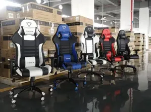 White, Blue, Black and Red Gaming Chair