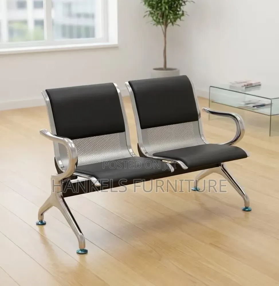 2-Link Office Waiting Bench – Comfortable Reception Seating Solution