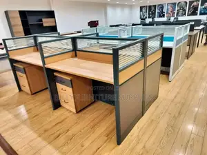 4 Way Workstation Desk Nairobi – Modern Shared Office Setup
