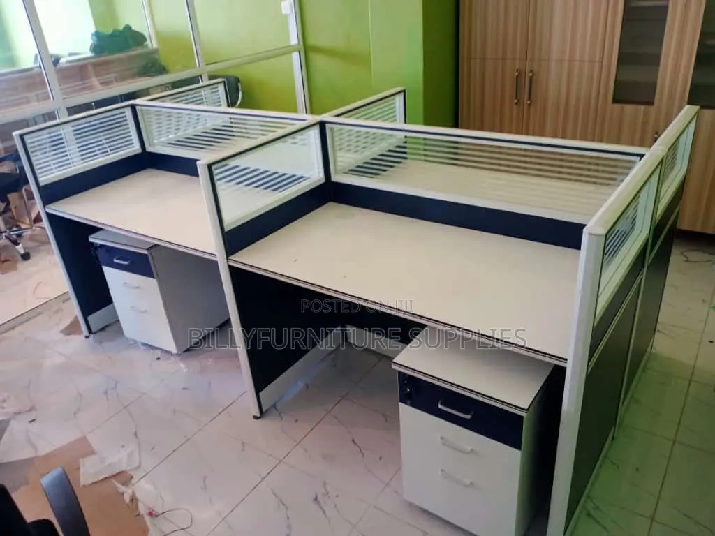 4 Way Workstation With Partitions Nairobi – Professional Office Setup