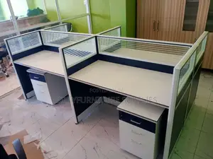 4 Way Workstation With Partitions Nairobi – Professional Office Setup