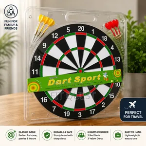 Dart Board Game Set With 6 Steel Tip Darts