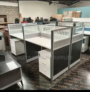 Contemporary 4 Way Workstation Nairobi – Team Workspace Solution