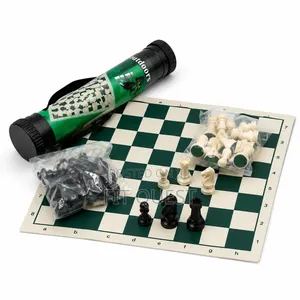 Portable Chess Board Game Set With Storage Tube