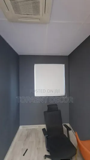 Total Blackout Cream Office Roller Window Blinds
