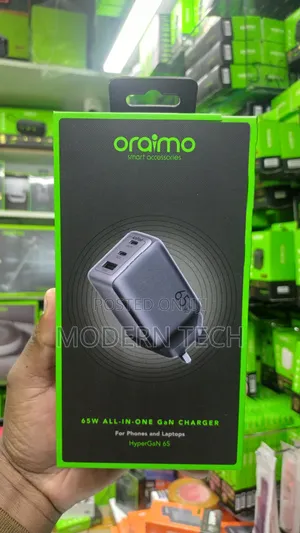 Oraimo Hypergan 65 Compact Laptop Phone Charger
