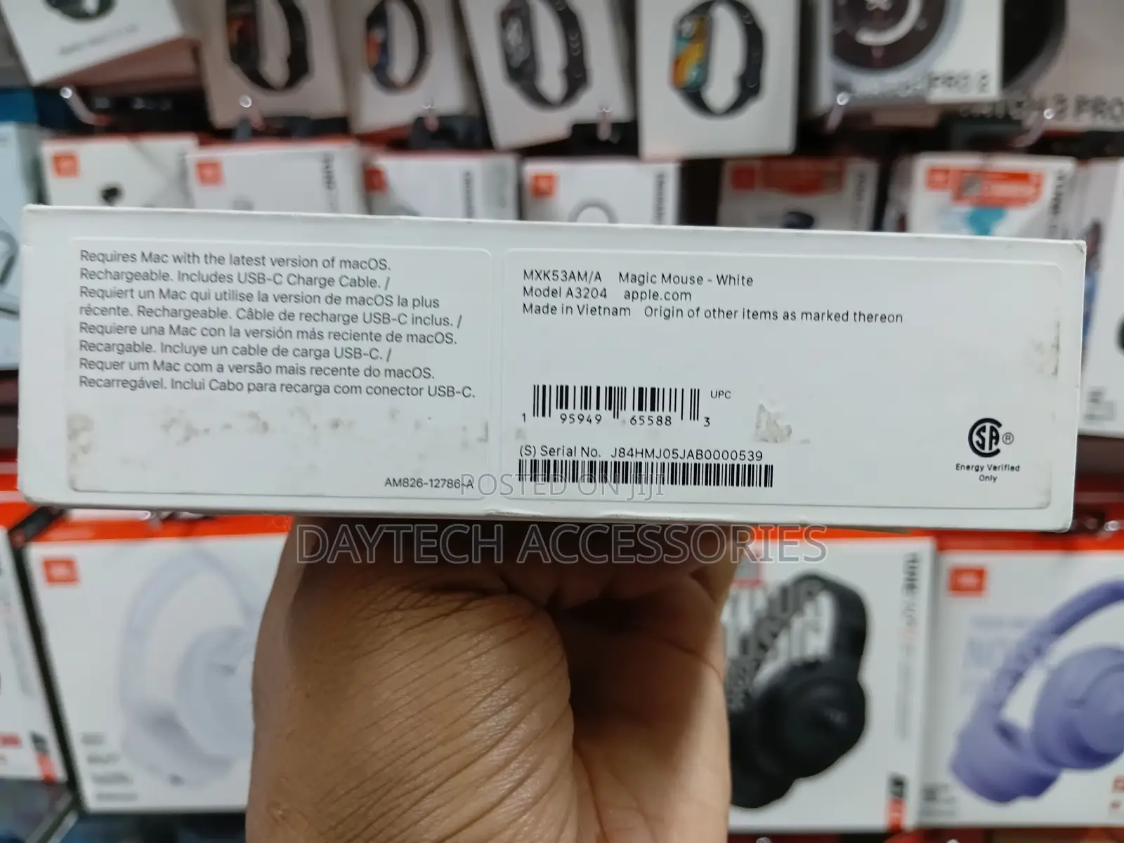 Apple Magic Mouse - White Multi-Touch Surface, Model Number A3204.