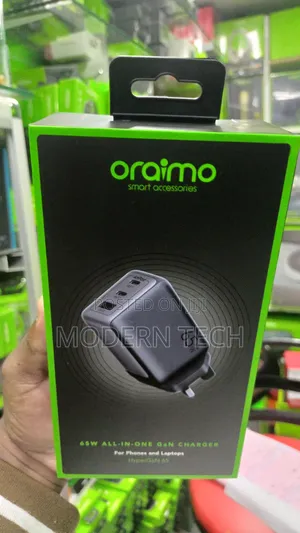 Oraimo 65w Pd Gan Charger With 100w Usb-C to Usb-C Cable
