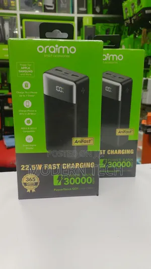 Oraimo 22.5w Fast Charging Power Bank 30000mah Usb-C Pd
