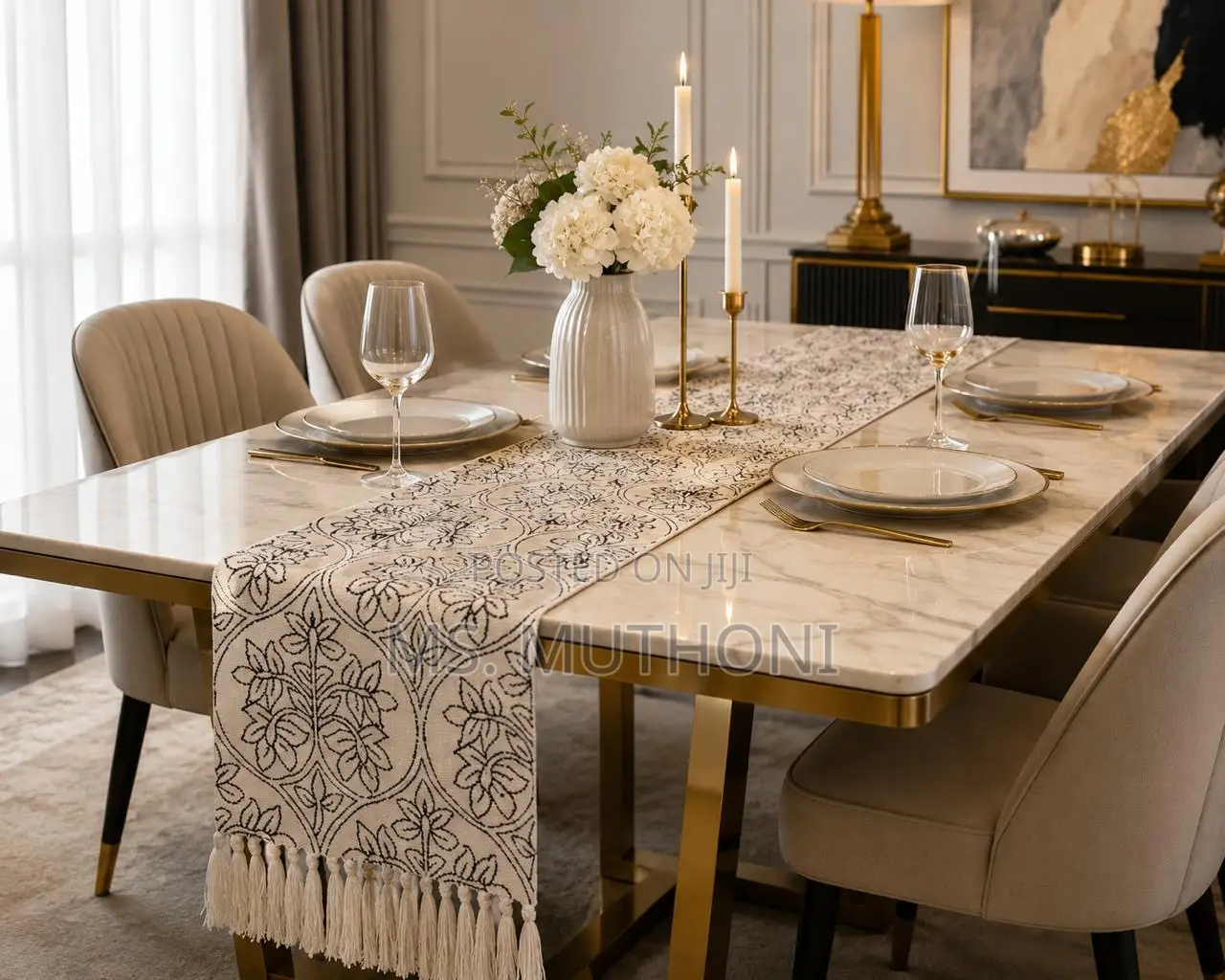 Premium Floral Moroccan-Style Table Runner