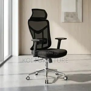 Office Chair : Black High-Back Ergonomic Office Chair