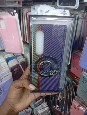 Samsung Galaxy Z Fold3 Colored Stripe Pattern and a Built-in Ring Cas